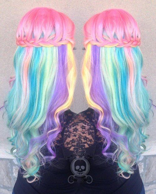 1475734675 5 cotton candy half updo for long hair