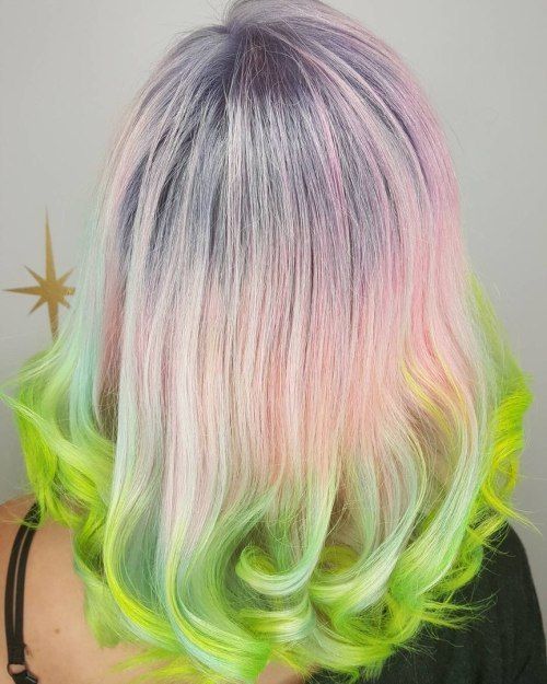 1475734853 14 light pastel pink hair with lime dip dye