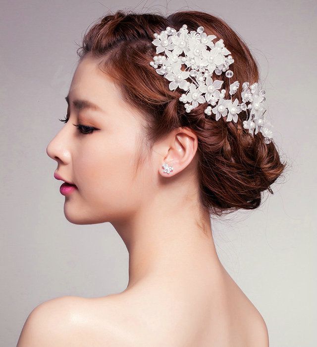1477332200 elegant flower crystal bead bridal hairwear jewelry wedding dress bride headband hair accessories l4