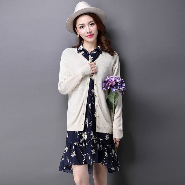 1478604762 2016 spring new arrival single breasted long sleeved knit cardigan jacket women short sweater korean style hot sales