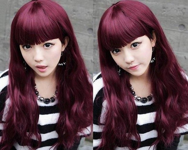 1479709180 dark burgundy plum hair color for long hair with bangs for asian women 1024x817
