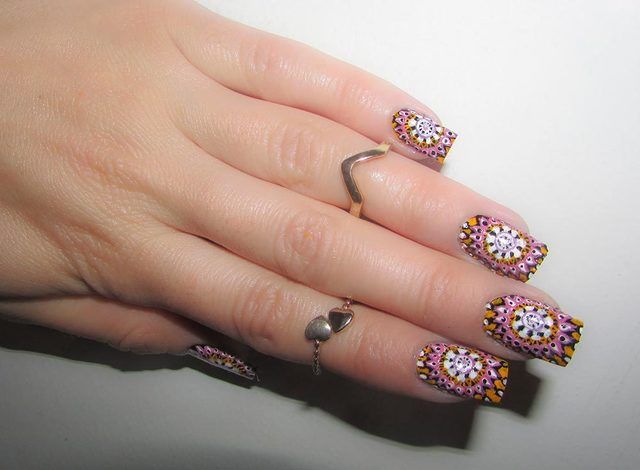1481220232 bohemian ethnic tribal nail art designs8