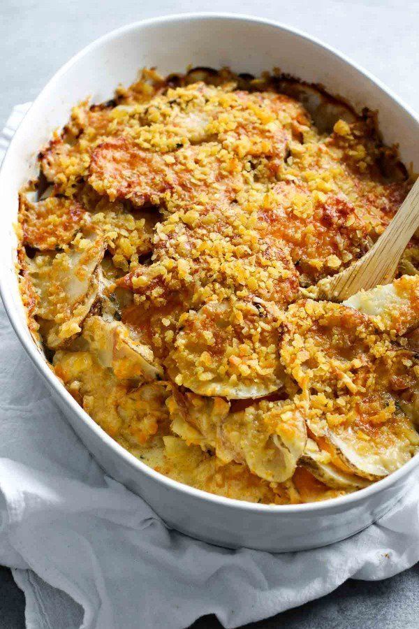 1481518511 garlic herb cheesy potato casserole