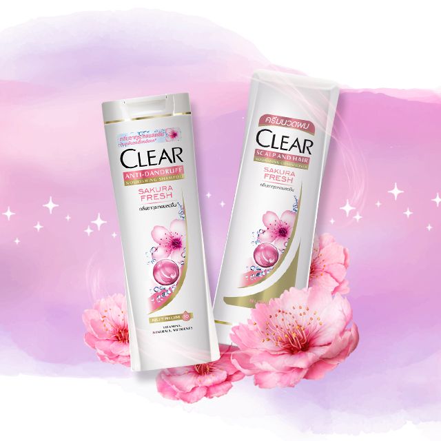 Clear Sakura Fresh กลิ่นซากุระ ผมหอมยาวนาน ขจัดรังแค ผมสวย แชมพู คอนดิชันเนอร์