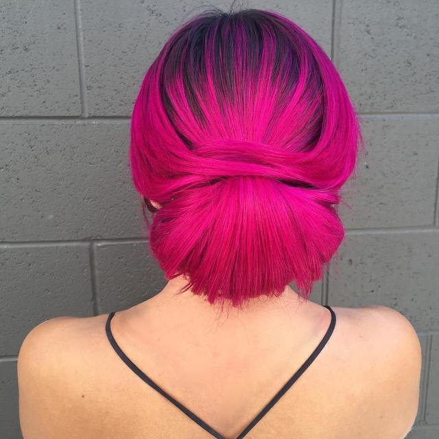 1482411616 1 bright magenta hair with black roots