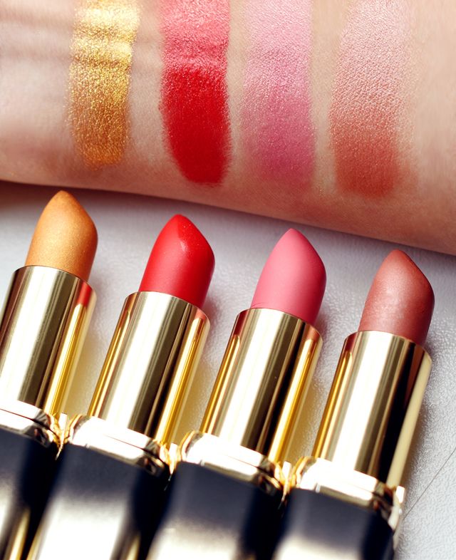 Лореаль золотой. Loreal помада 129. Color riche Gold Obsession от l Oreal. L'Oreal Paris Color riche. Колор Риш 129.