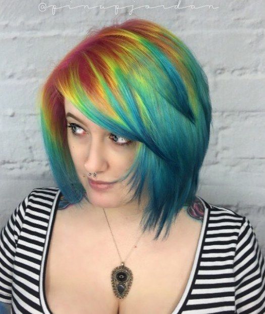 1483594337 7 turquoise bob with red and yellow roots