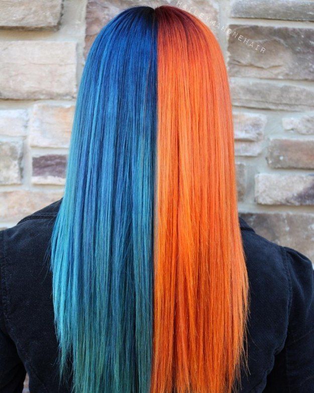 1487916629 7 half blue half copper hair color idea