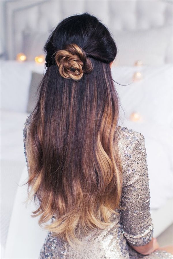 1490251983 half up twisted flower bun