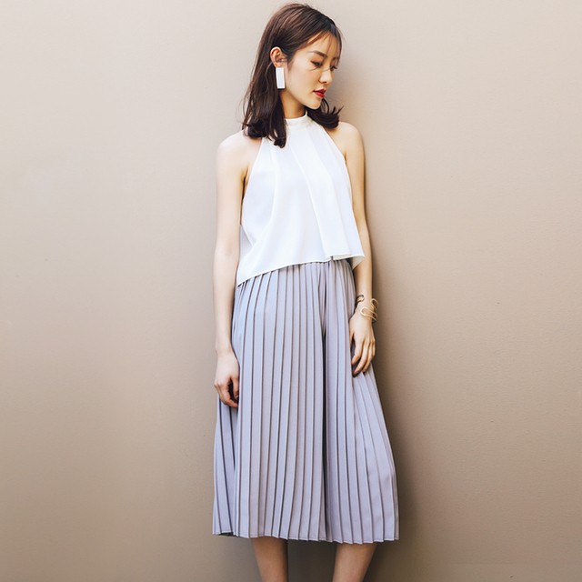 1493297449 2016 summer women pleated palazzo pants fashion chiffon wide leg pants big size casual female culottes