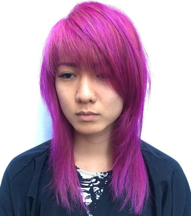 1493877308 20 midlength magenta hairstyle with side bangs