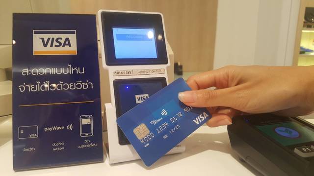 Visa payWave บัตรวีซ่า เพย์เวฟ คาเฟ่ ร้านอาหาร contactless technology