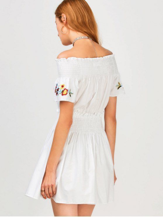 1495434255 floral embroidered smocked off shoulder dress
