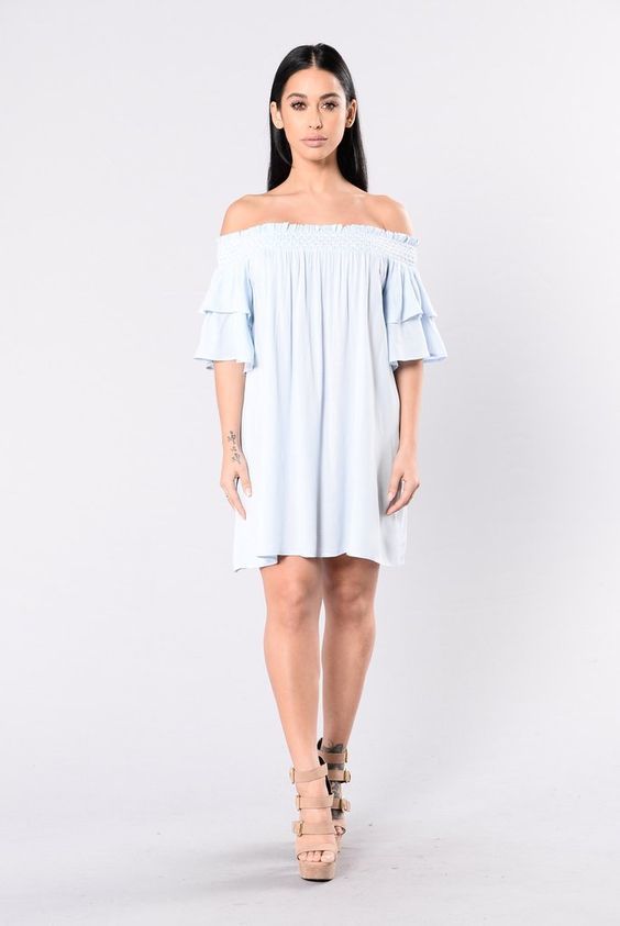 1495434405 off shoulder dress short sleeve