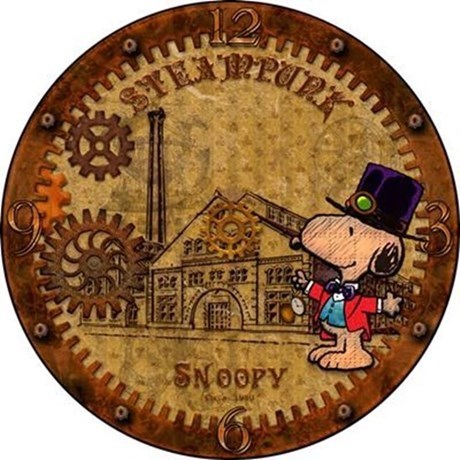 1497024790 steampunk snoopy large wall clock