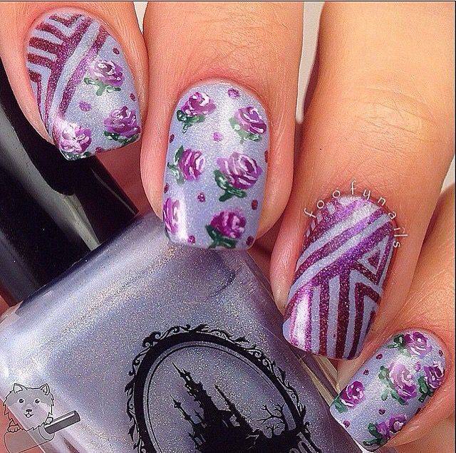 1442518963 purple roses nail art