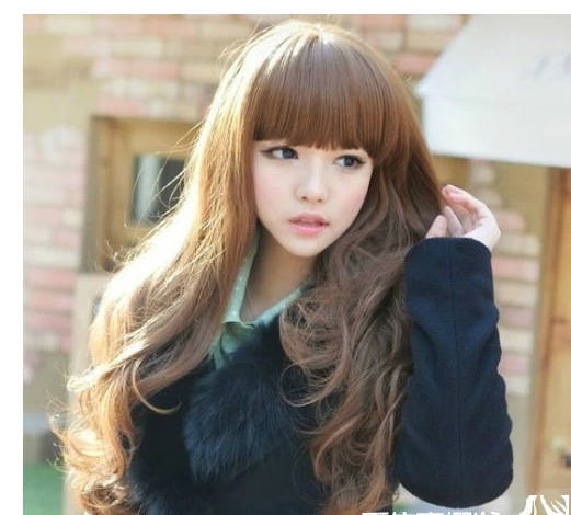 1442777550 korean fashion lady long curly hair wig fake wig hair simulation portrays wigs wig factory in