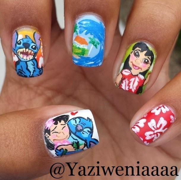 1498582386 lilo and stich nail art designs by yazqeniaaaa on glitter lambs