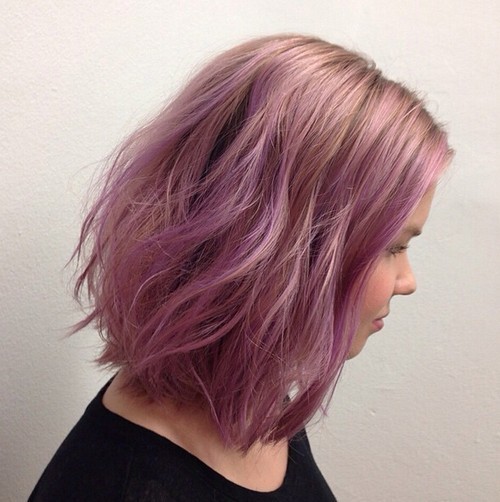 1499664461 long wavy bob hairstyle for purple hair