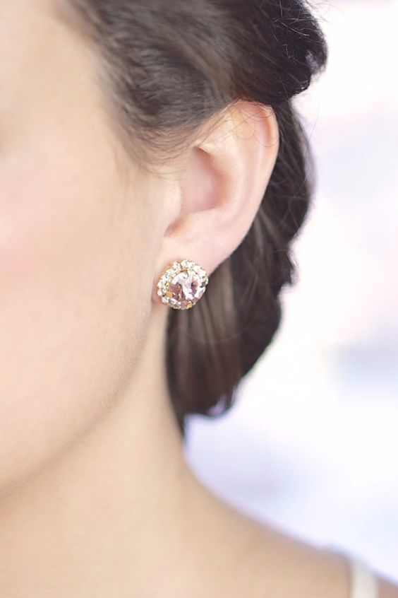 1503617238 09 blush pink swarovski crystal stud earrings for a soft girlish touch