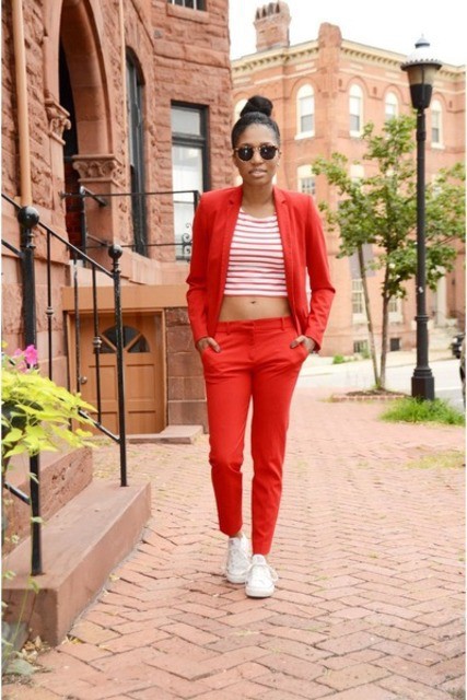 1428563984 red cotton zara suit red cotton h m top white cotton converse sneakers 400