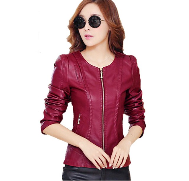 1507907639 2017 new spring autumn plus size 3xl leather jacket women motorcycle clothing women s short design