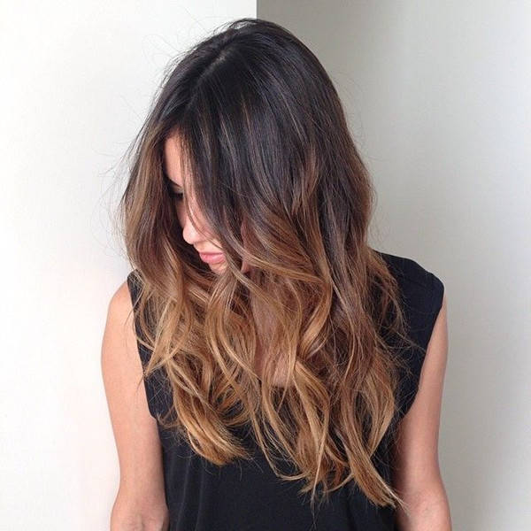 1444917514 brown ombre balayage hair style for 2015 summer with natural beach waves