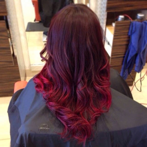 1444917642 red ombre for dark hair color with natural waves