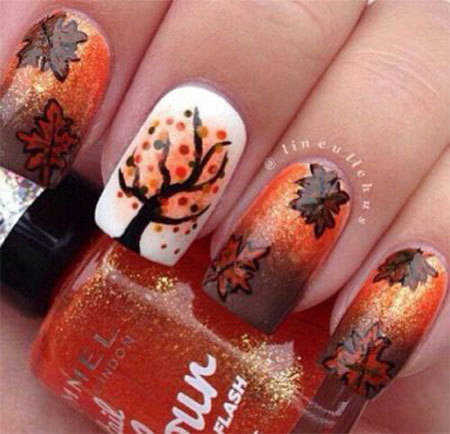 1445015295 15 best autumn leaf nail art designs ideas trends stickers 2014 fall nails 7