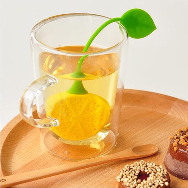 1510672084 1 pcs random color silicone lemon tea strainer loose herbal spice tea infuser filter tools