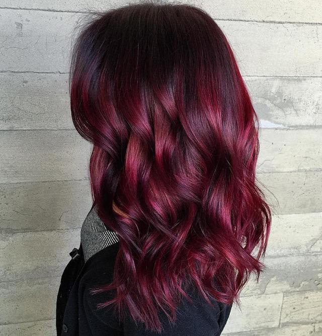 1513165614 6 bright burgundy balayage hair
