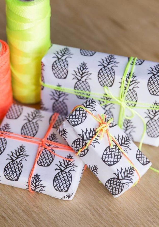 1514213096 pineapple neon gift wrap
