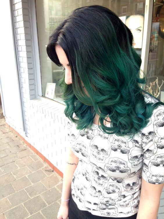 1515062737 07 black hair with emerald ombre looks very bold