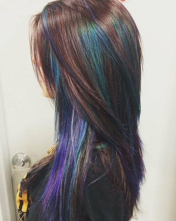 1515062785 09 dark chestnut hair with emerald and amethyst balayage
