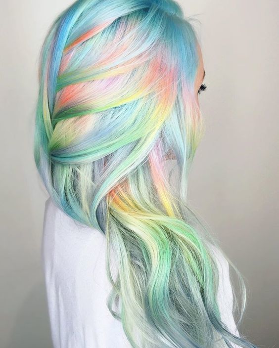 1515064036 09 white hair with light blue green and orange balayage