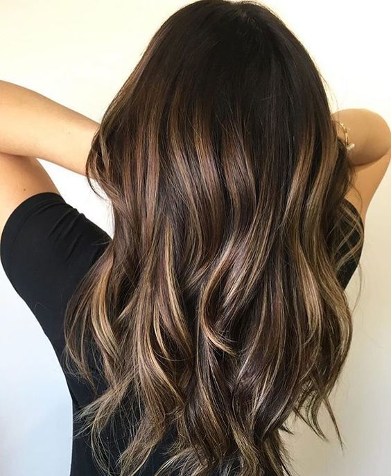 1516763731 06 long dark brown hair with bronde balayage is a chic idea to highlight your hair