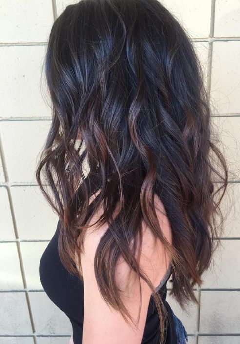 1516763842 12 black wavy hair with red balayage looks very sexy