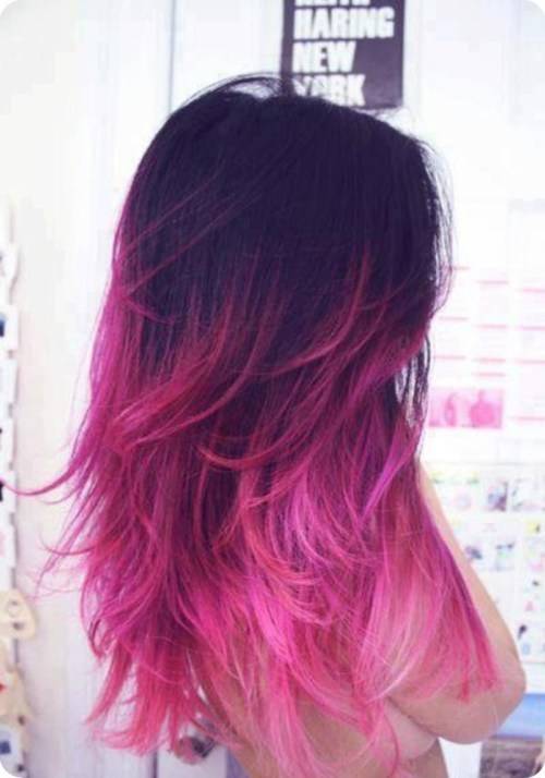 1447130667 stylish stars hairstyles black ombre hair color hair trend for summer 2013 black to pink1