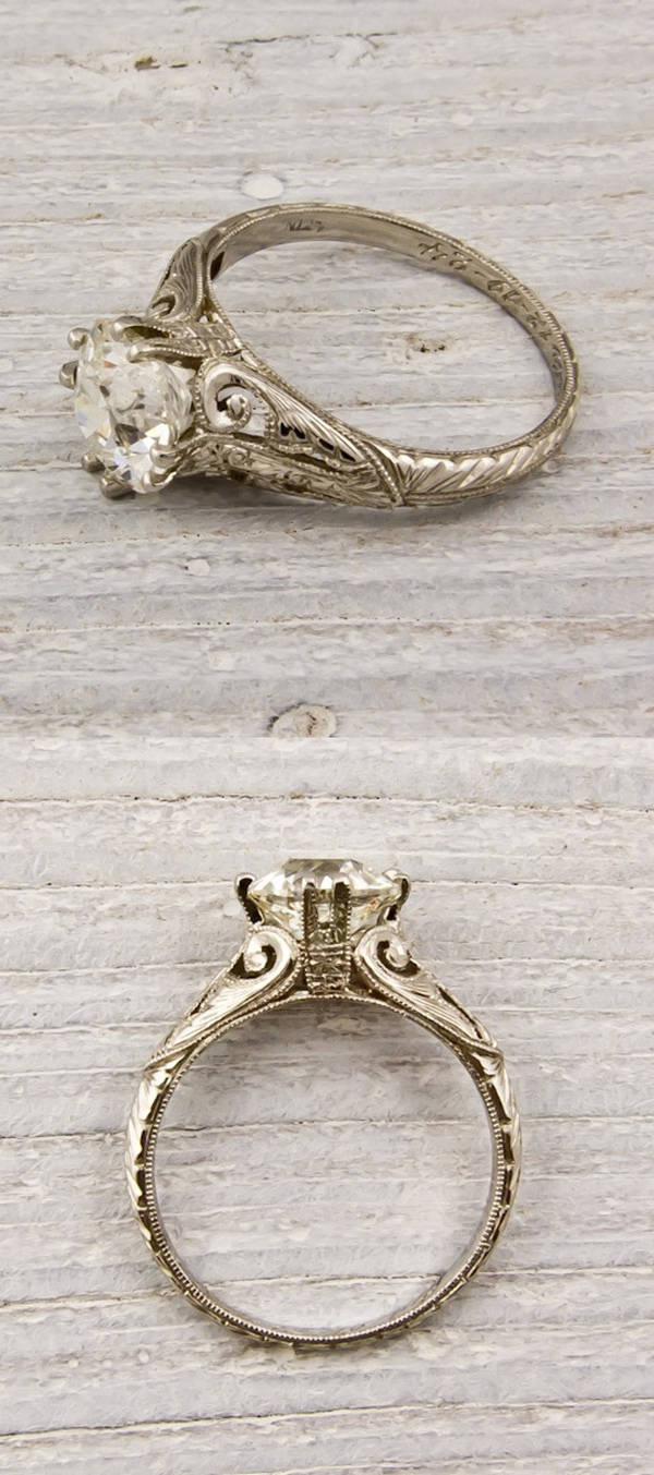 1447167305 old european cut diamond vintage engagement ring