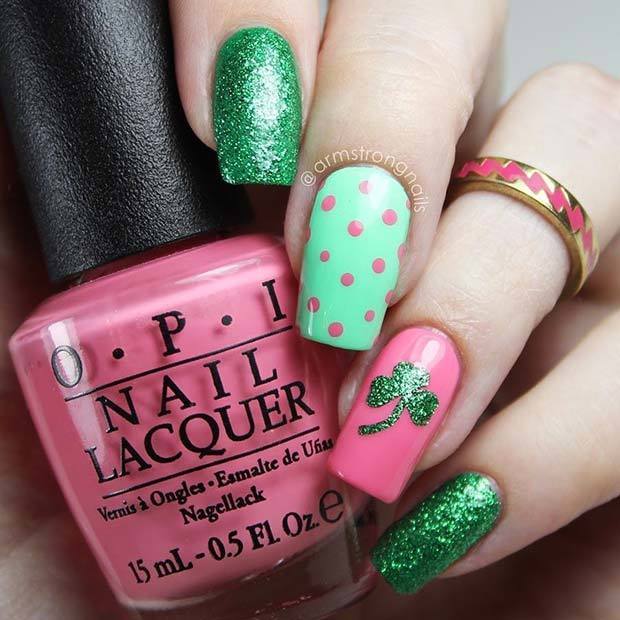1518751350 cute sparkly st. patricks day nails