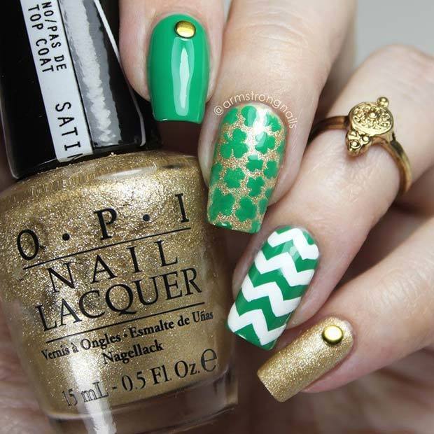 1518751593 st.patricks day nails with accent nail