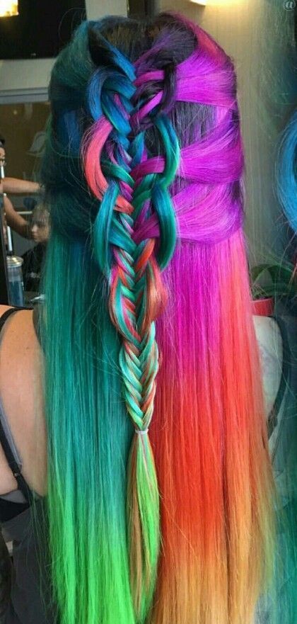 1519095831 purple red rainbow dyed braided hair color