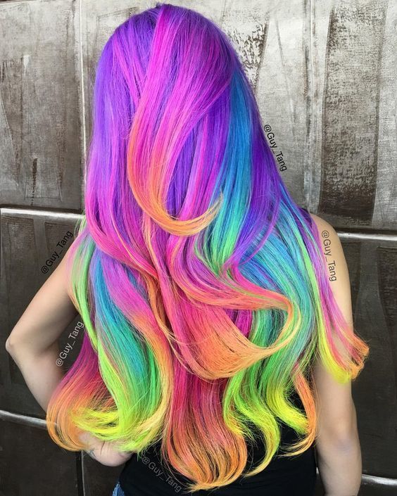 1519095845 neon unicorn rainbow hair color inspiration