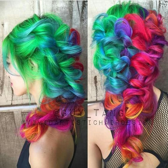 1519095858 green pink rainbow dyed hair color ideas
