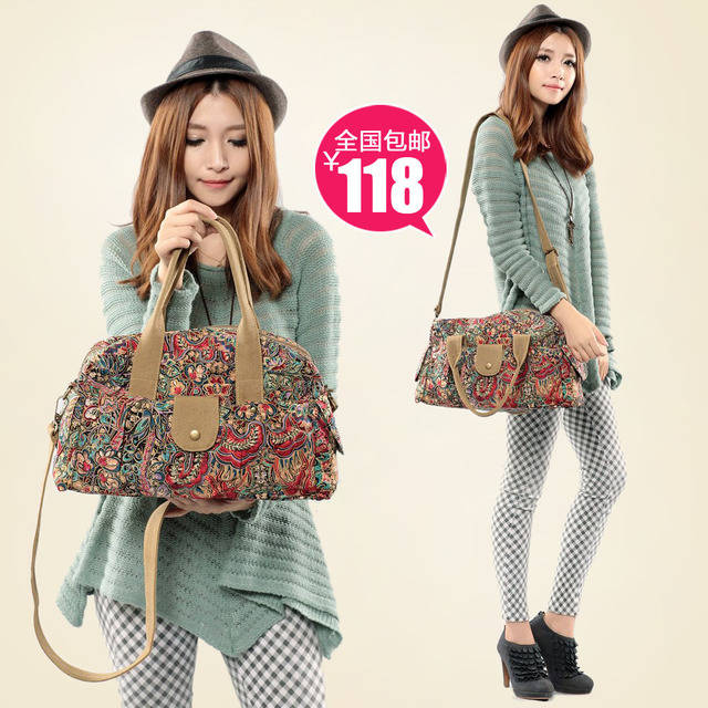 1447420286 2013 new handbags fashion vintage women s handbag preppy style messenger bag national trend print handbag