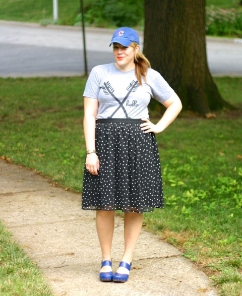 1520314118 with t shirt polka dot skirt and blue shoes