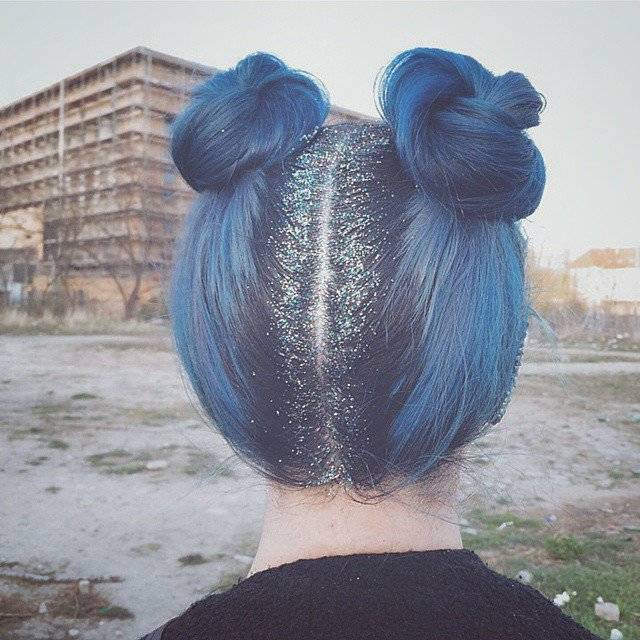 1448117682 blue chalk pastel hairstyle with buns