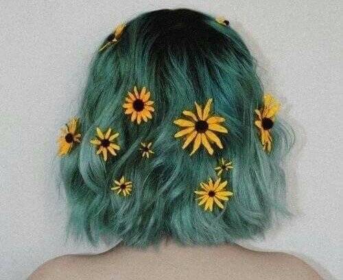 1448118045 short haircut with green dyed hair color