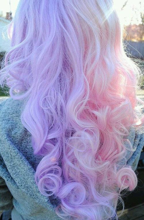 1448119185 curly pastel pink and purple hairstyle