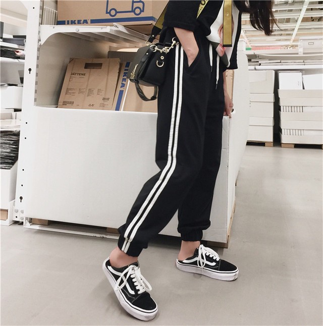 1524632566 mihoshop ulzzang korea women fashion clothing 2017 chic new stripe casual pants female all match haren pants